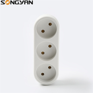 Enchufe de 3 vías de un a dos orificios, adaptador de corriente estándar europeo de 2 pines - Product Image 3