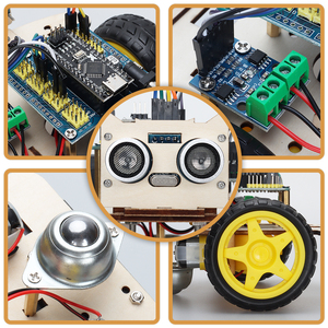 Tscinbuny DIY 2WD Robot intelligente Starter Kit stelo disegno creativo arti in legno Kit telaio Robot per Aduino - Product Image 5