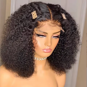 Afro Kinky kıvırcık ham brezilyalı işlenmemiş insan saçı dantel Frontal kapatma Hd şeffaf 360 dantel ön doğal insan saçı peruk - Product Image 3
