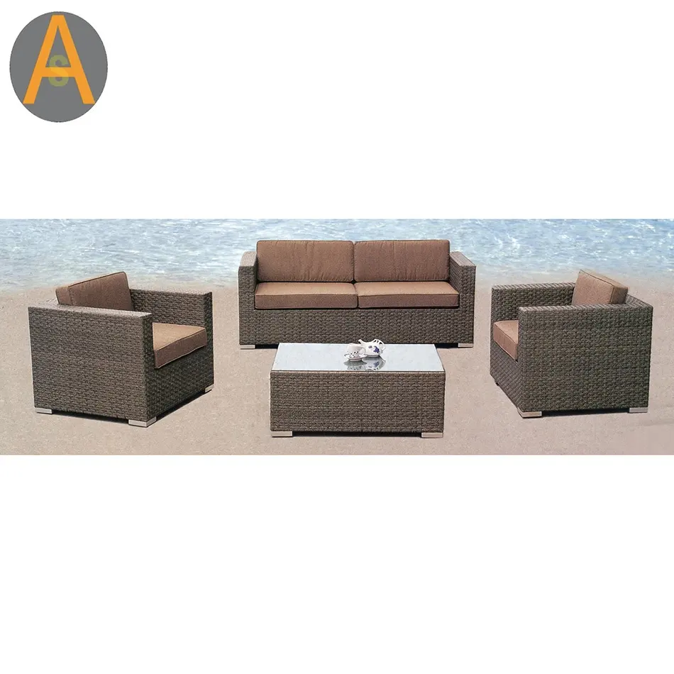 Vendita calda di canna mobili in vimini rattan balcone divano letto sezionale da giardino divano set per patio esterno