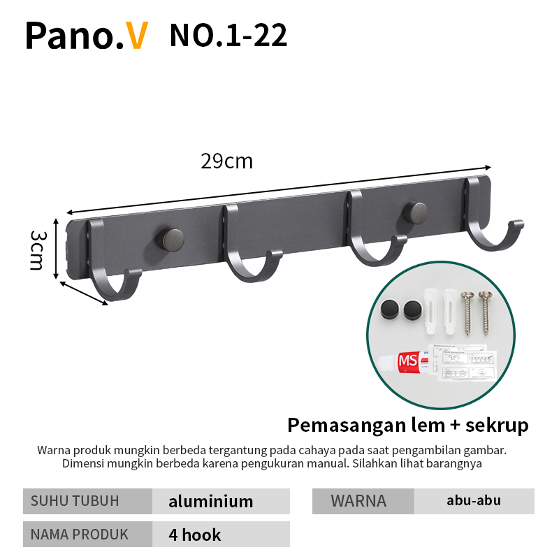 NO.1-22 Grey 4 hooks