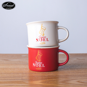 แก้วกาแฟเซรามิกลายคริสต์มาสแบบวางซ้อนกันได้แก้วมักสีขาวแดงเคลือบนัทแครกเกอร์มนุษย์หิมะและซานต้าสามถ้วยซ้อนกันสำหรับเป็นของขวัญ - Product Image 3
