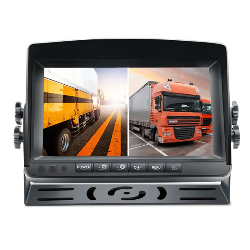 XYD Monitor mobil Quad Split AHD 1080P, 9 inci 2 saluran untuk kendaraan truk kendaraan sekolah Bus Monitor tampilan belakang mobil