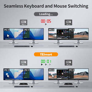 TESmart 2端口双显示器KVM交换机套件HDMI + DP 4K60Hz带USB 3.0扩展坞EDID 2x2 HDMI显示端口KVM交换机 - Product Image 3