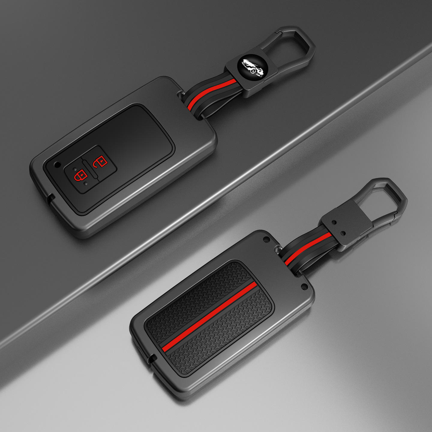 Boucle de cordon en caoutchouc rouge.