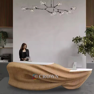 Mall Checkout Cashier Table Service Desk Luxury Interlock <strong>Marble</strong> Hood Service Desk Kiosk OEM