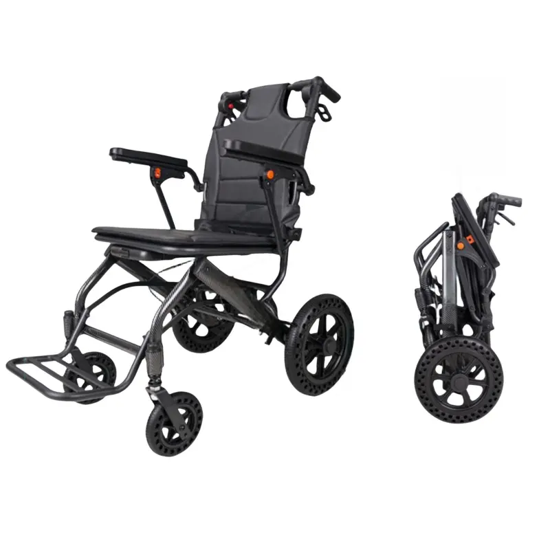 Chariot à bras en alliage d'aluminium ultra léger pour fauteuil roulant pliant et scooter portable pour personnes âgées