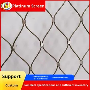 ตาข่ายลวดสีดำแบบยืดหยุ่นสำหรับป้องกันการตกจากที่สูง ใช้สำหรับป้องกันและแยกสัตว์ในสวนสัตว์และแหล่งพักพิงนก - Product Image 2