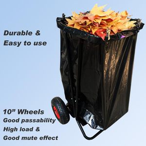Jh-mech cỏ ngoài trời lá Túi chủ với lá máng kim loại 39 gallon dây rút túi rác di động chủ - Product Image 3