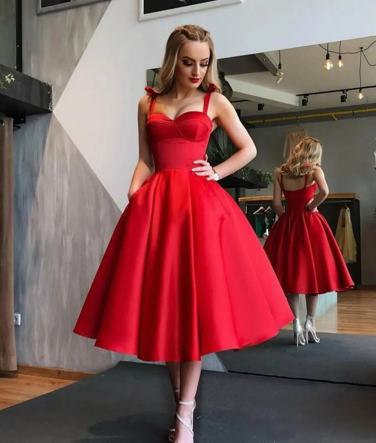 Robe de soiree bellissimi abiti da sera eleganti da sera rosso una linea abito da sposa Sexy abito da sera su misura