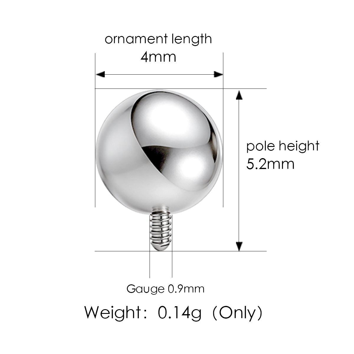 Argent-4*5.2MM