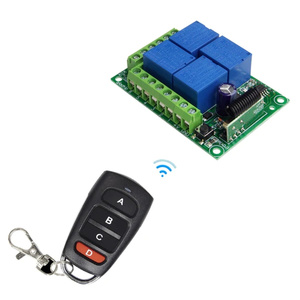 433Mhz kablosuz uzaktan kumanda anahtarı DC 12V 4 CH röle alıcı modülü + RF öğrenme kodu uzaktan kumanda verici KR1204 + KT16 - Product Image 1