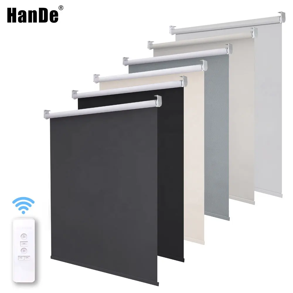 Customized outdoor indoor office cordless motorized electric pvc venetian blackout fabrics window shades roller blinds