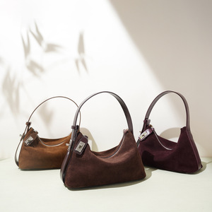 <strong>Wholesale</strong> New Genuine Leather <strong>Handbag</strong> Suede Look Bag Winter Tote Crossbody Bag Ladies <strong>Handbags</strong> Retro Real Leather Trendy Bag - Product Image 1