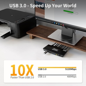 TESmart USB 3,0 HDMI Conmutador KVM 1 Monitor 2 Ordenadores 4K @ 60Hz Botón de acceso rápido Emuladores EDID remoto L/R Audio Conmutador KVM de 2 puertos - Product Image 2