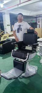 Gemi için hazır Modern stil berber koltuğu krom asansör perma tıraş deri koltuk çıkarılan anahtar kelimeler berber sandalyeleri - Product Image 3