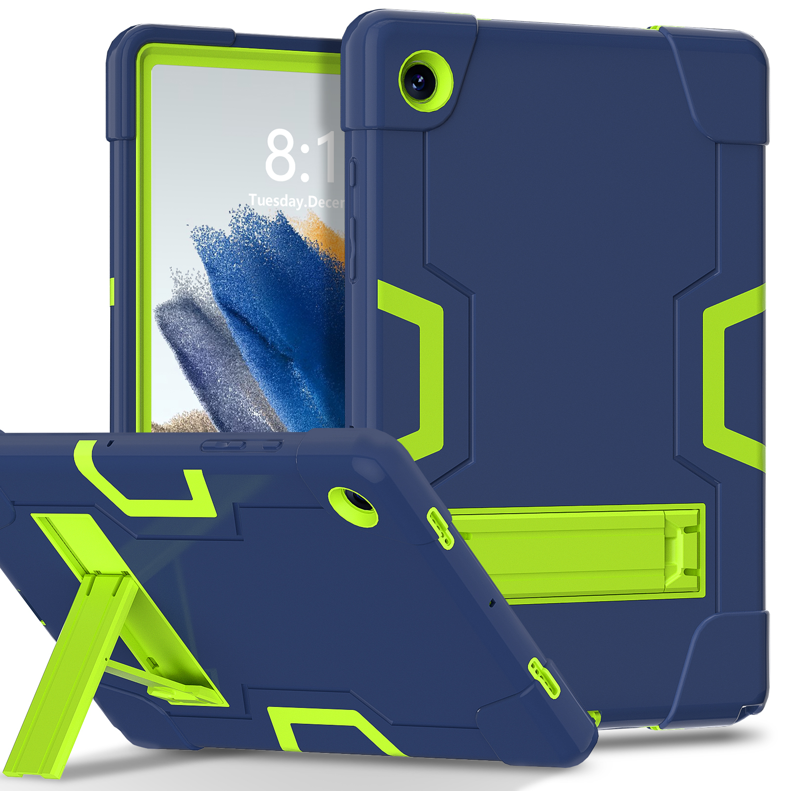 Bleu marine + olivine