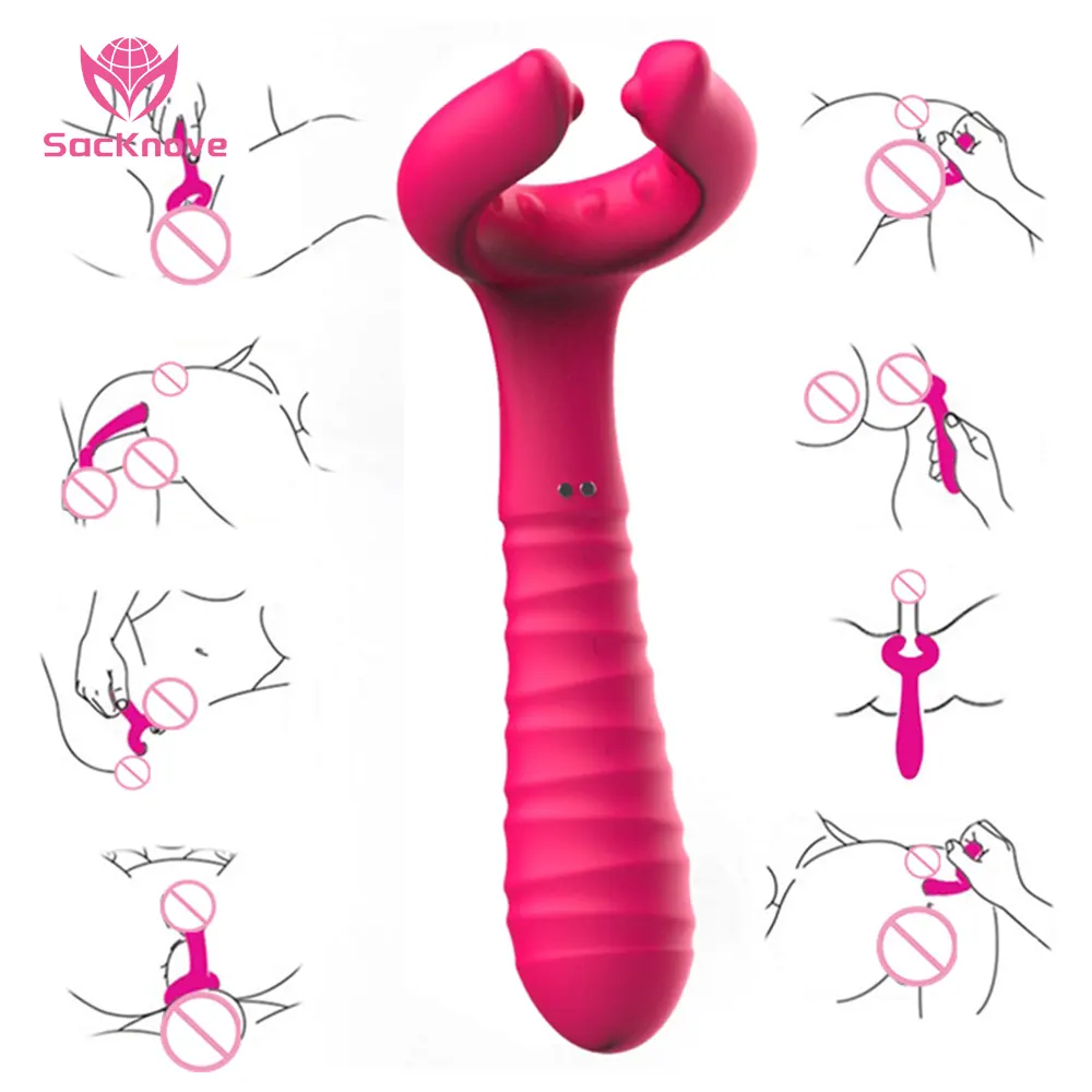 SacKnove 2023, diseño de patente, anillo para pene de 12 velocidades, pene, Vagina, estimulador de doble penetración, vibrador, juguete sexual para pareja