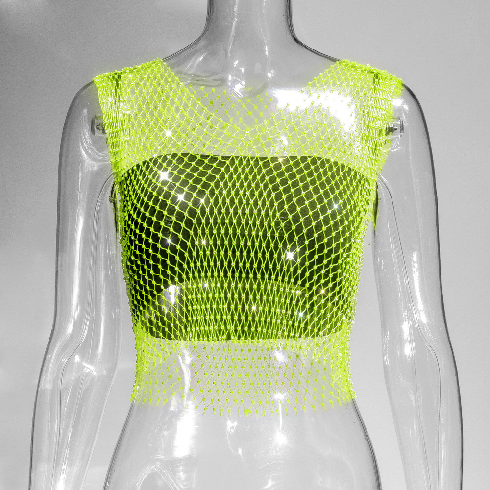 neon green V-neck