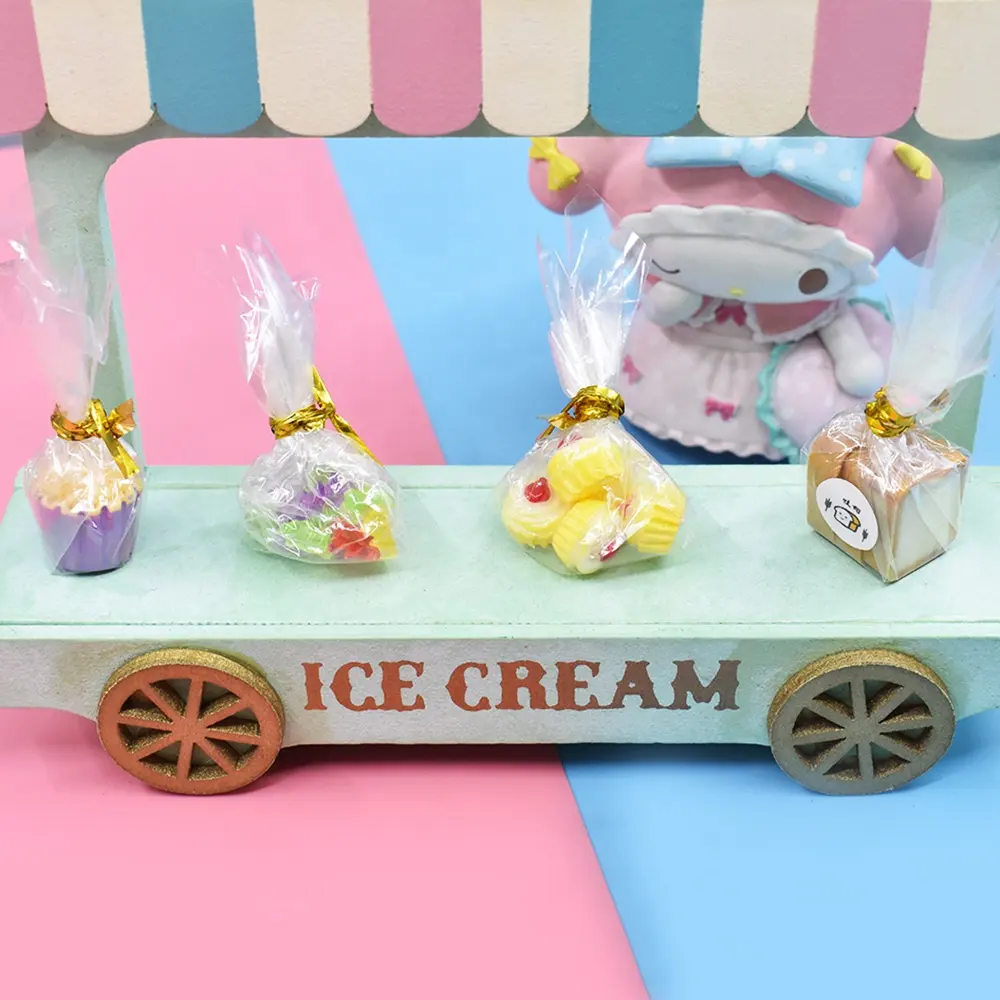 Dollhouse Tas Simulasi Makanan Mini Miniatur Toko Cupcake untuk Bermain Adegan Model Set Alat Peraga Tembakan