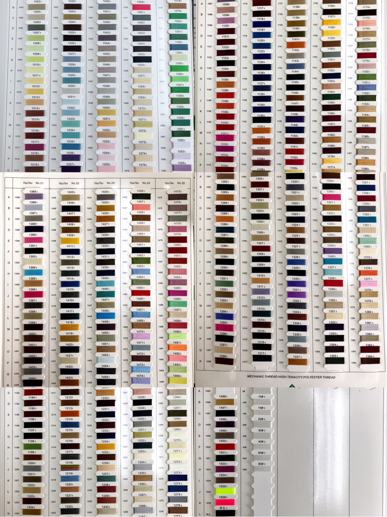 2-6 colores se pueden seleccionar en el teñido de la sección de la tarjeta de color