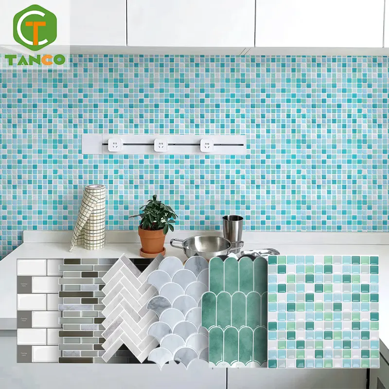 Adesivi per piastrelle 3d pareti doccia carta da parati carta da parati decorazione della casa adesivo da parete per piastrelle di marmo