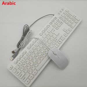 Juego de teclado y ratón con cable personalizado en varios idiomas, interfaz USB que incluye español, árabe, italiano, ruso, francés, alemán e inglés - Product Image 6