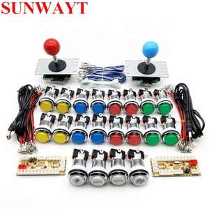 Zero Delay Arcade Cabinet DIY Kit for 5V LED Chrome Push Button Joystick 1 &amp; 2 Player COIN Button USB to PC / <strong>Raspberry</strong> <strong>Pi</strong> - Product Image 1