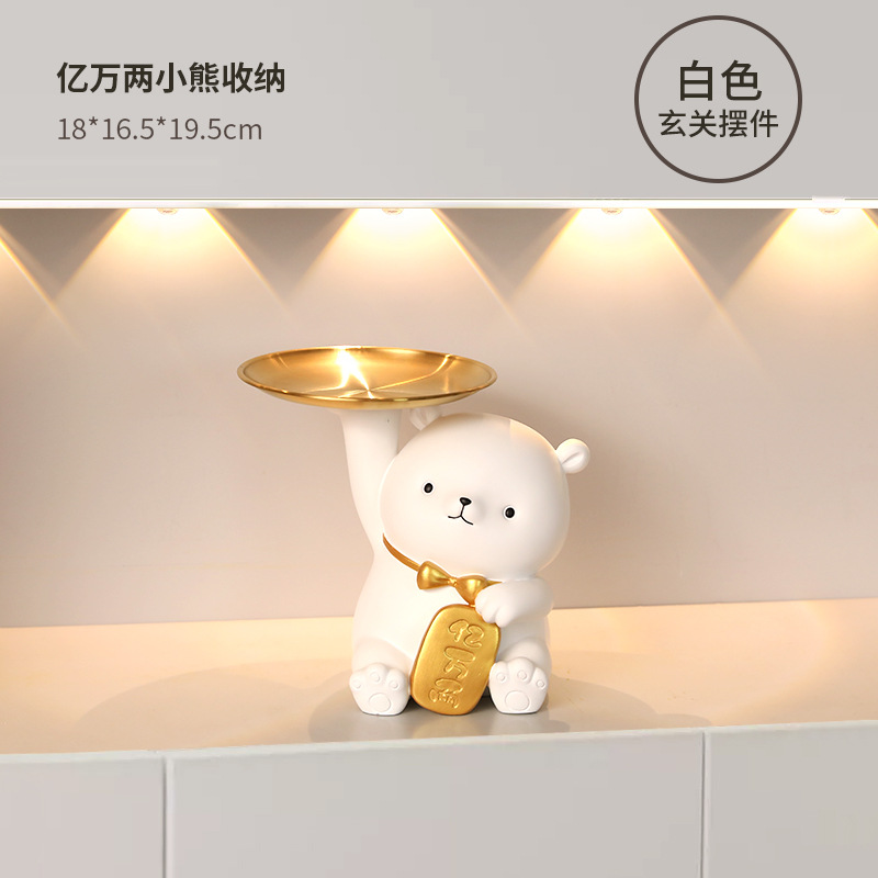 DY2216-2A White "Billion Dollar Bear" Storage Organizer