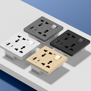 Universal <strong>6</strong>-Pin Wall <strong>Socket</strong> Panel UK Electrical Outlet DC 5V 3A Type-c USB Charger Mobile Phone Charging Type C <strong>Socket</strong> <strong>16A</strong> Rated - Product Image 1