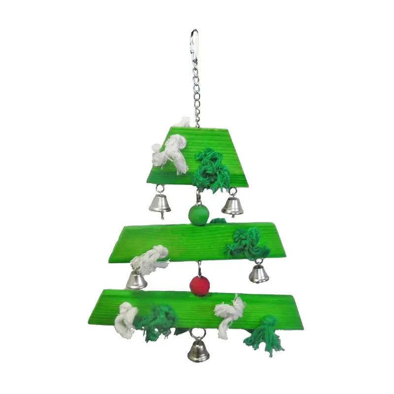 木製クリスマス鳥のおもちゃカラフルな木製ブロック鳥噛むおもちゃオウムケージ噛むおもちゃコンゴウインコ