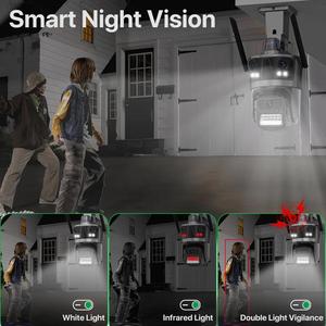 WLAN-IP-Kamera 4K HD Dreischain PTZ Kamera Außen drahtlos 3 Linsen KI menschliche Erkennung CCTV Video Überwachungskamera iCsee - Product Image 5