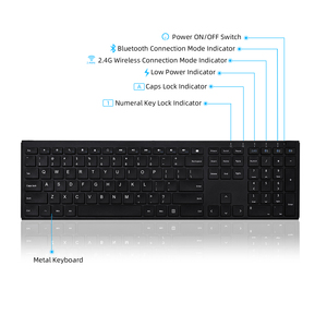 Teclado de modo Dual para ordenadores de escritorio y ordenadores, dispositivo de recarga con diseño en español, inalámbrico, Bt, 2,4g, oferta - Product Image 3
