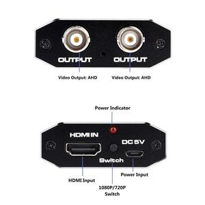 Convertidor HDMI a AHD, 4K60Hz HDMI en AHD Out Converter Soporte Salida de puerto dual para HD CCTV Sistema de cámara de seguridad para el hogar al aire libre