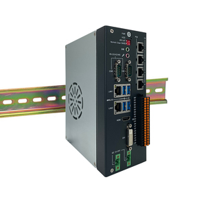 Ordenador industrial sin ventilador con riel Din integrado, IPC, compatible con Intel LGA 1151 6 / 7 / 8 / 9 CPU 12V/24V 6LAN 2COM GPIO 1 * PCI - Product Image 1