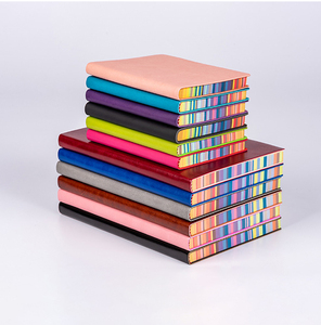 Customized A5 B5 <strong>Notebook</strong> in Soft PU Leather <strong>with</strong> Rainbow Edge Student Business Notepad Thread Sewing <strong>Binding</strong> Box Packing - Product Image 1