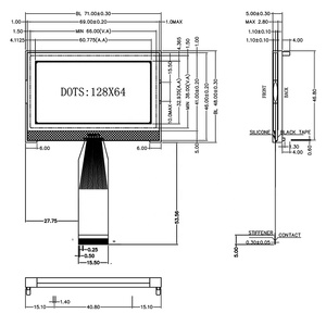 30-poliger 128x64-Zahn-LCD-Bildschirm ST7565-Treiber FSTN-Monochrom-Grafik anzeige modul - Product Image 5