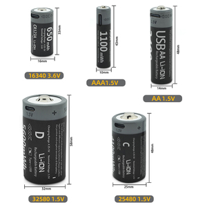 Tip-c USB şarj edilebilir pil, 1.5V AA AAA uzaktan kumanda oyuncak pil, 16340 32580 25480 anizotropik lityum pil 3.7V - Product Image 1