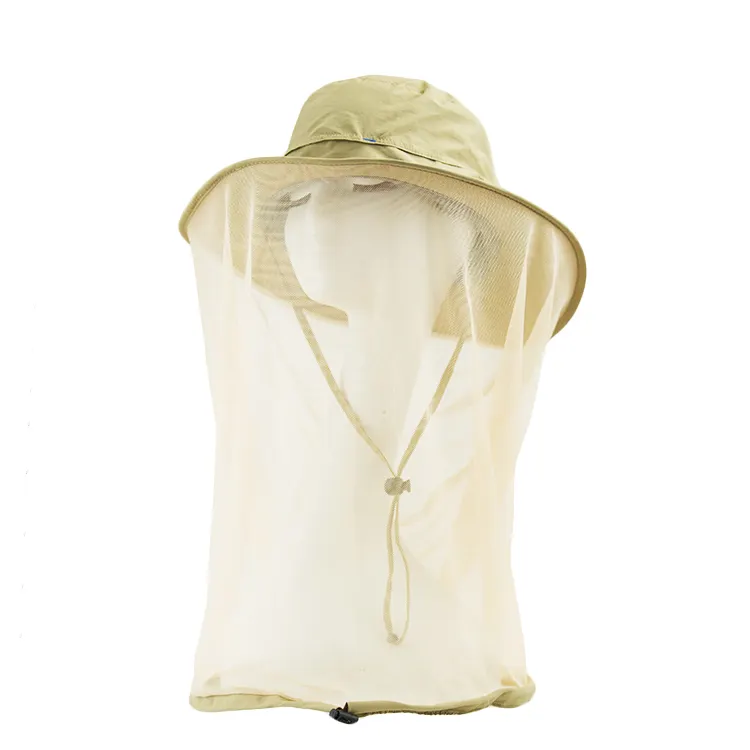 Pesca Outdoor mosquito net testa cappello di protezione uv cappello per il sole con maglia a prova di insetto netto secchio safari cappello