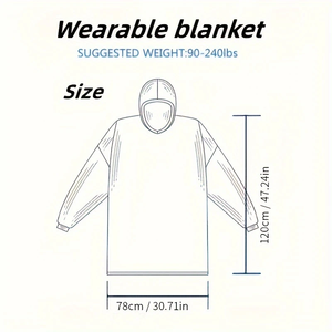 कारखाने थोक नरम फ्लुफी फ्लैनेल शेर्पा सर्दियों पहनने योग्य कंबल के साथ आस्तीन के आराम के साथ लंबे हुडी कंबल कस्टम - Product Image 2