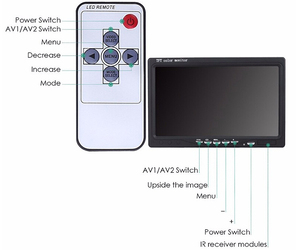Monitor de respaldo en el tablero del vehículo, pantalla LCD TFT a color digital HD de 7 "para automóvil con 4 entradas de video para cámara Mdvr - Product Image 4