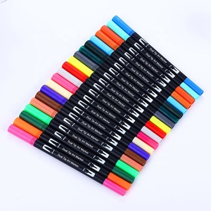 12 Set dergi planlayıcısı renkli güzel nokta İşaretleyiciler çizim boyama fırçası kalemler setleri özel çift ucu sanat belirteçleri - Product Image 6