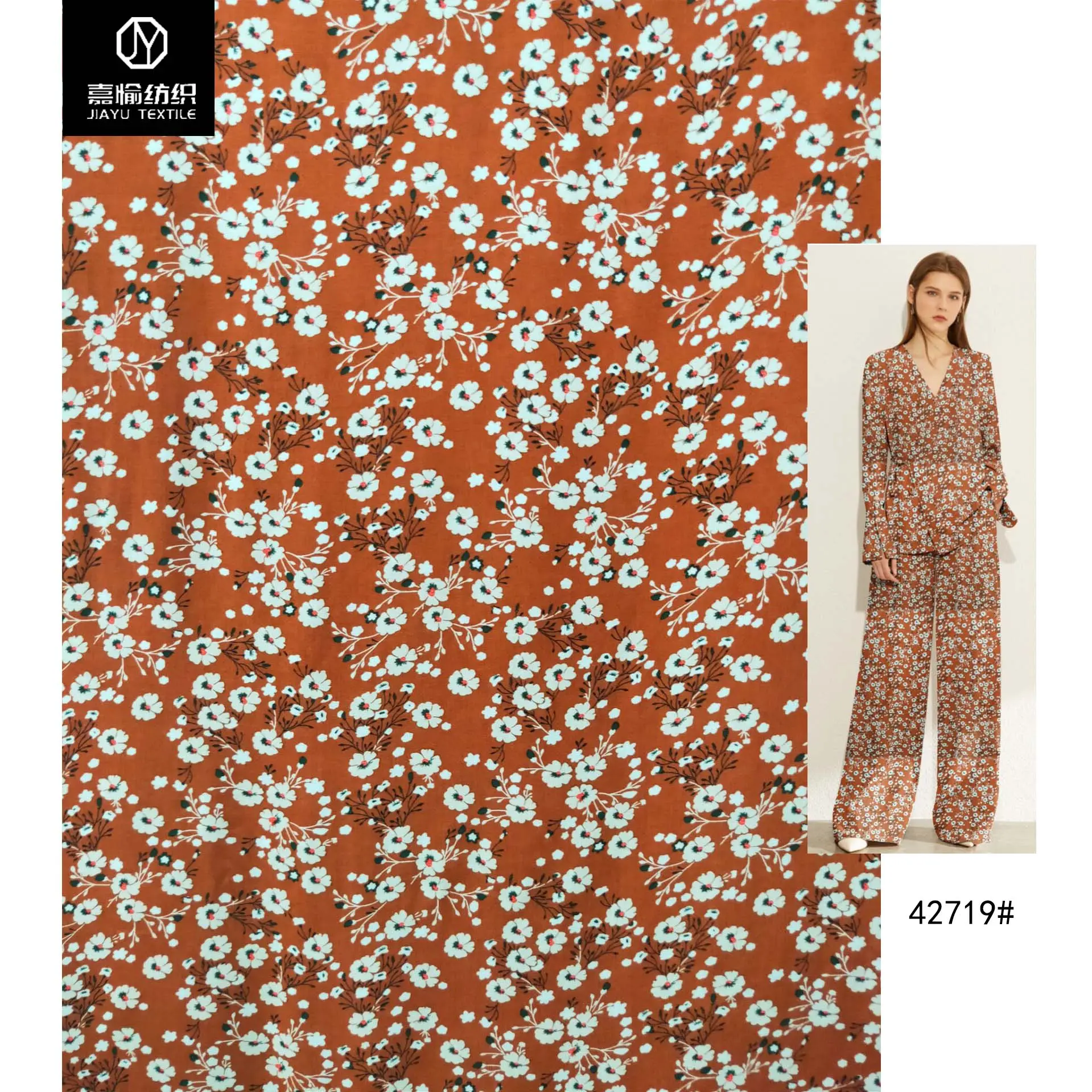 Tela de viscosa para vestido, tela de rayón Chali, buen proveedor, Jiayu rayón, para el mercado de Corea, es barato