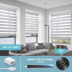 Tende da notte per giorno Zebra di grado superiore con tessuto filtrante per luci telecomandate per installazione integrata con finestre - Product Image 2