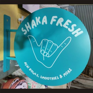 Tùy Chỉnh Trắng Đen Sơn Bột Thép Kinh Doanh Ngoài Trời Cửa Hàng Bảng Hiệu Cho Cửa Hàng Lối Vào Quảng Cáo Lưỡi Dấu Hiệu Quảng Cáo - Product Image 3