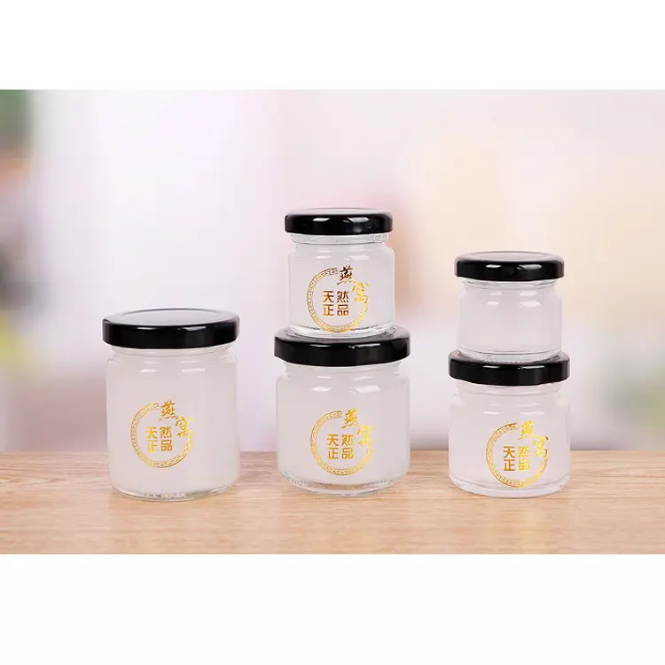 Hot Sale 50ml 100ml 150ml 200ml 300ml 500ml Round Glass Honey Jar Pickle Jar With Tin Lid