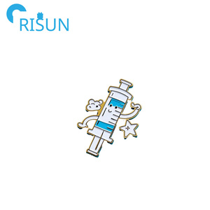 Factory Customised Syringe Medical Enamel Pin <strong>Kawaii</strong> Custom Logo Syringe Thanks Science Soft Hard Enamel Lapel Pin Badge <strong>Brooch</strong> - Product Image 4