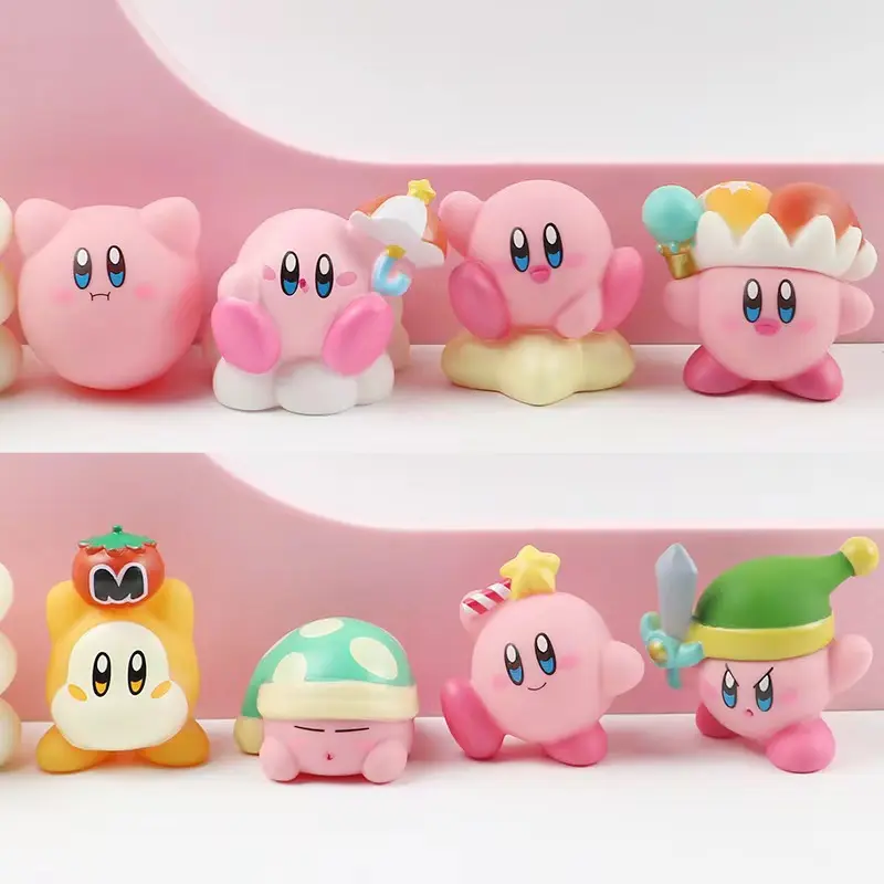 Figura de ação Adorável Dos Desenhos Animados Kirby 3D Anime Carro Tabela Decorações Figuras de Ação Festa Bolo De Aniversário Ornamento Brinquedos Personalizados Boneca