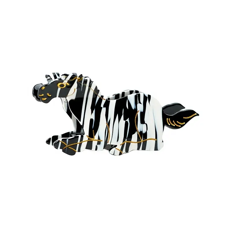 Umwelt freundliches Material schwarz und weiß gestreifte Zebra Haar Krallen personal isierte Design Tier Kralle Clip Anpassung