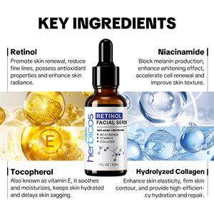Органическая антивозрастная Сыворотка с витамином Е ретинолом, увлажняющая Ниацинамид для лица, витамин С, витамин B5, Аха, коллагеновая травяная - Product Image 3